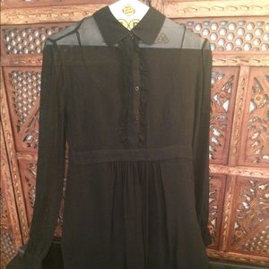 Black silk chiffon dress